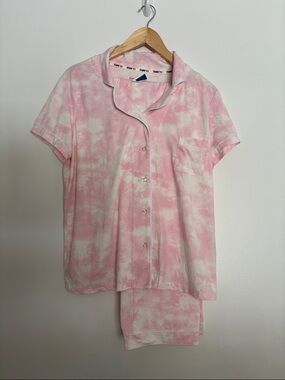 Born Pink and White Tie-Dye Short Sleeve Pajama Set